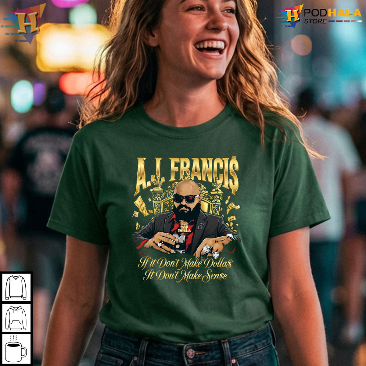 A.J. Francis Top Dolla 2026 Rap Streetwear Hip-Hop Fans Birthday Gift T-Shirt