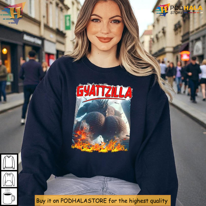 Absurd Monster Parody Graphic Tee Highlighting Gyattzilla Internet Meme Humor