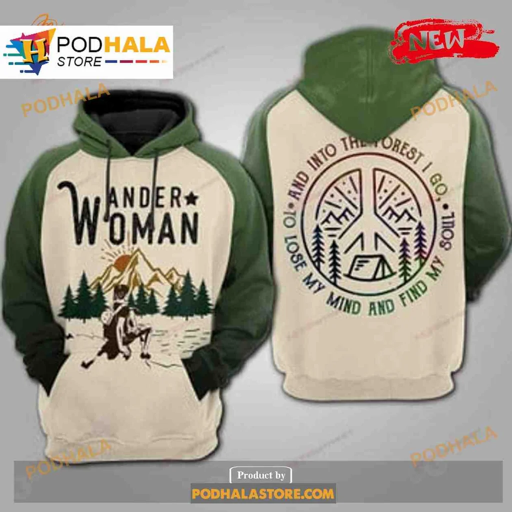 Adventurous Wander Woman 3d Hoodie With Mountain Landscape And Nature Design