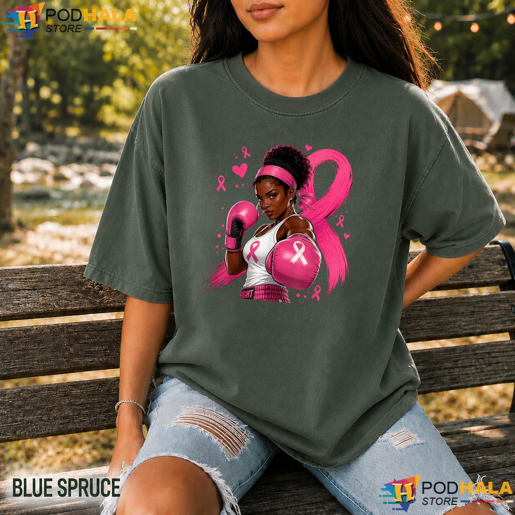 African American Women Afro Comfort Colors T-Shirt Breast Cancer Pink African American Women Afro Comfort Colors T-Shirt Breast Cancer Pink