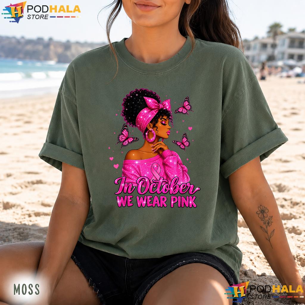 African American Women Comfort Colors Tee October Wear Pink Cancer African American Women Comfort Colors Tee October Wear Pink Cancer