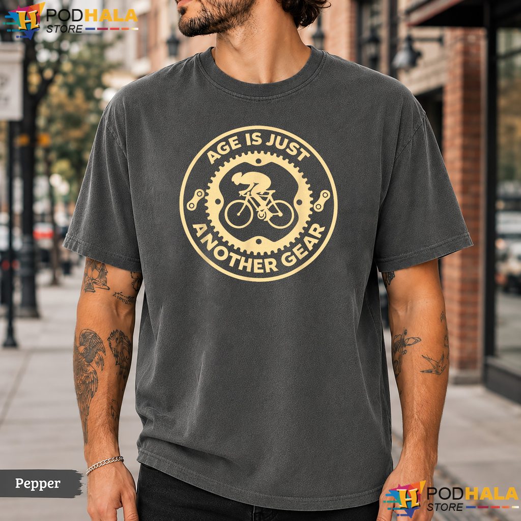 Age Is Just Another Gear Comfort Colors T-Shirt Funny Cycling Bicycle Top
