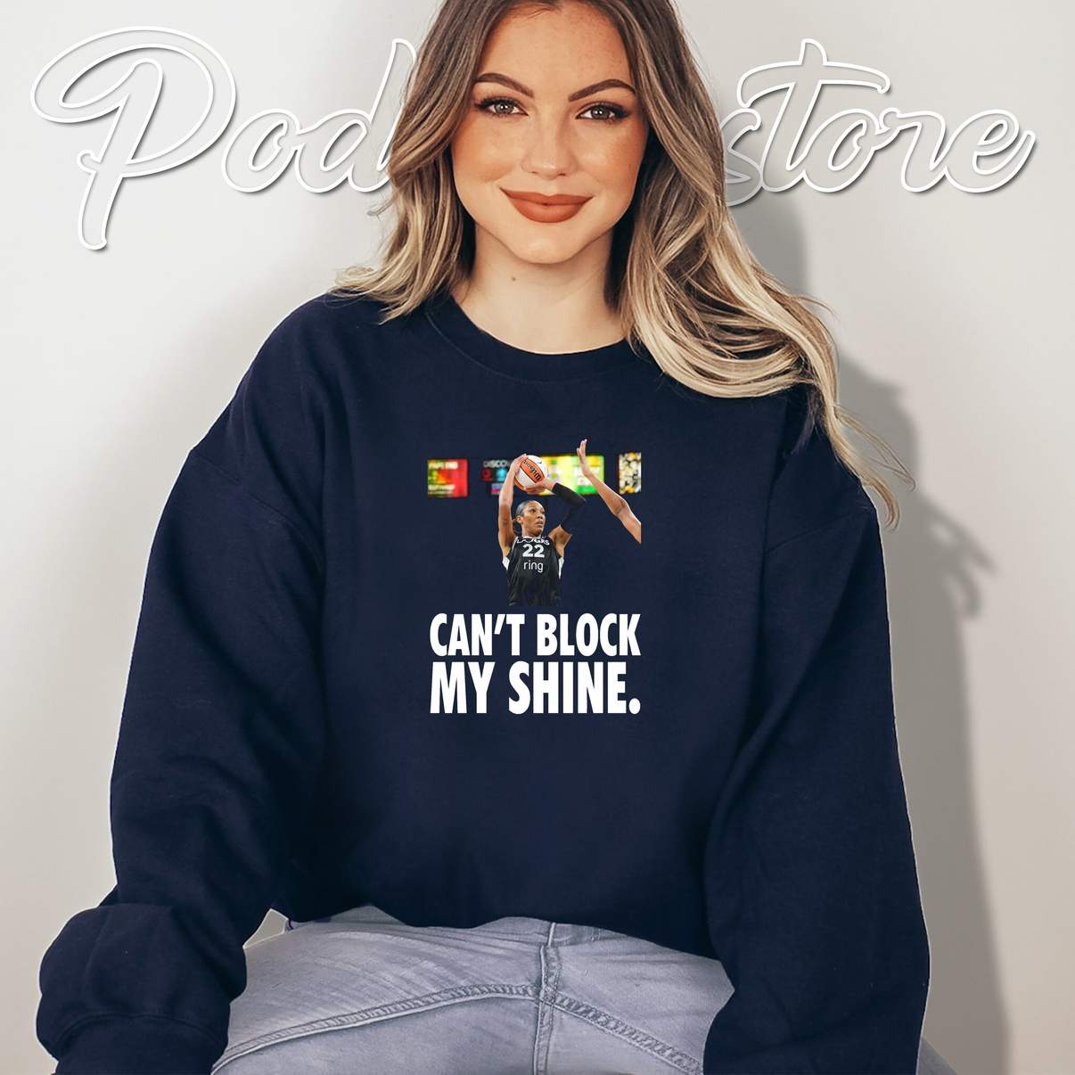 Aja Wilson Cant Block My Shine Shirt Basketball Sports Fan Graphic For Womens