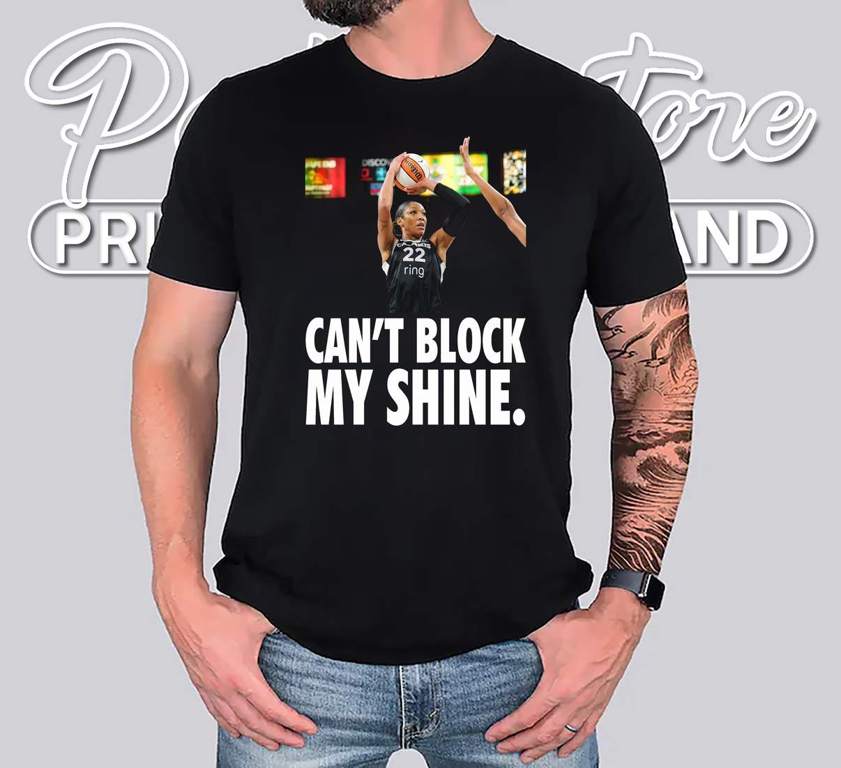 Aja Wilson Cant Block My Shine Shirt Basketball Sports Fan Graphic Men