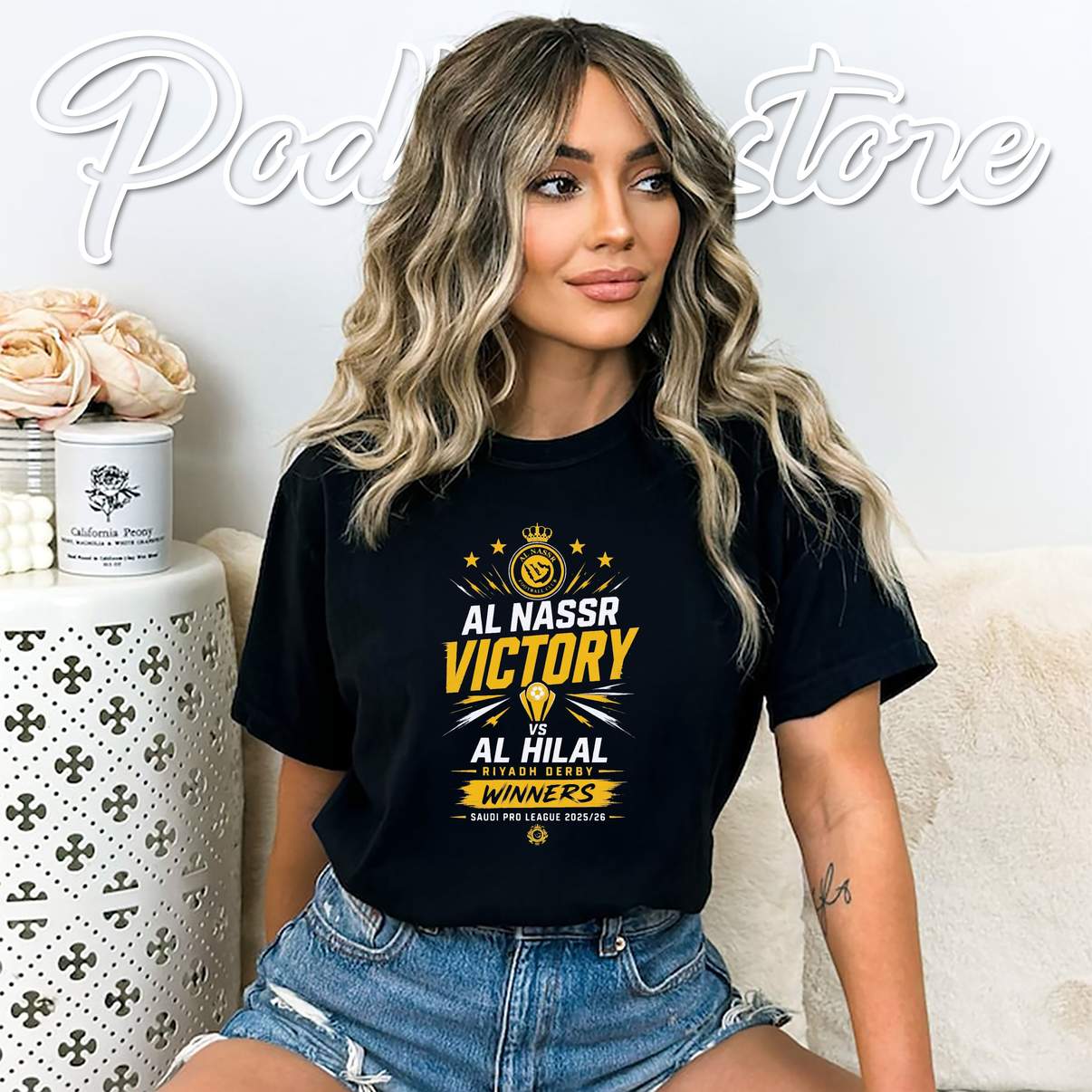 Al Nassr Victory 2026 Winners T-Shirt Saudi Pro League Riyadh Derby Fan Graphic Al Nassr Victory 2026 Winners T-Shirt Saudi Pro League Riyadh Derby Fan Graphic