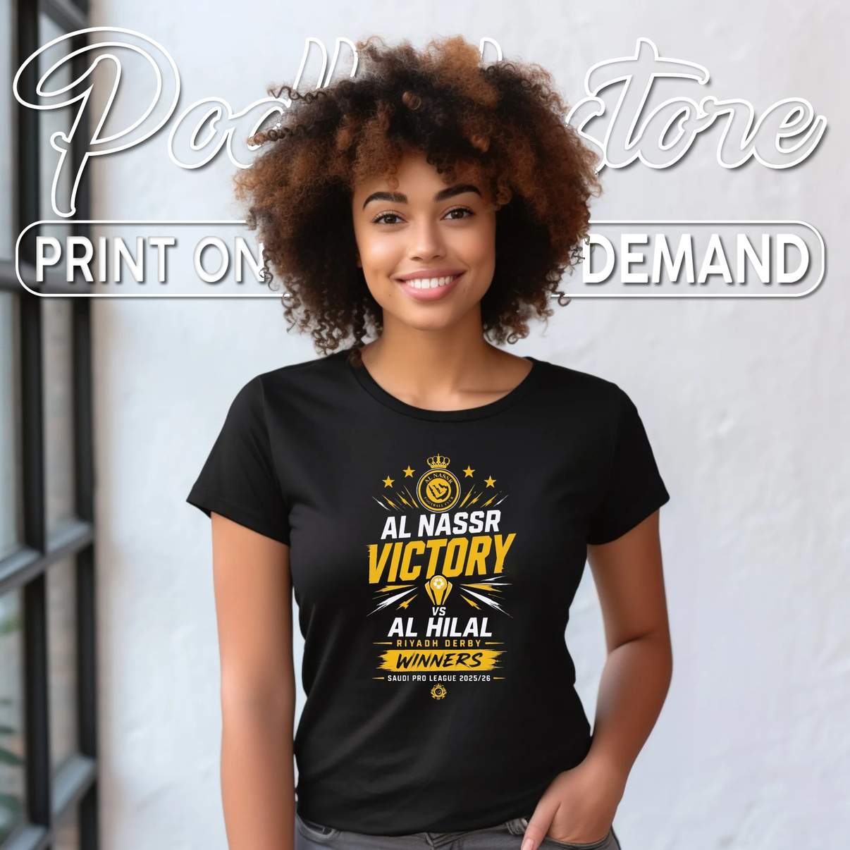 Al Nassr Victory 2026 Winners Tee Saudi Pro League Riyadh Derby Fan Graphic Al Nassr Victory 2026 Winners Tee Saudi Pro League Riyadh Derby Fan Graphic