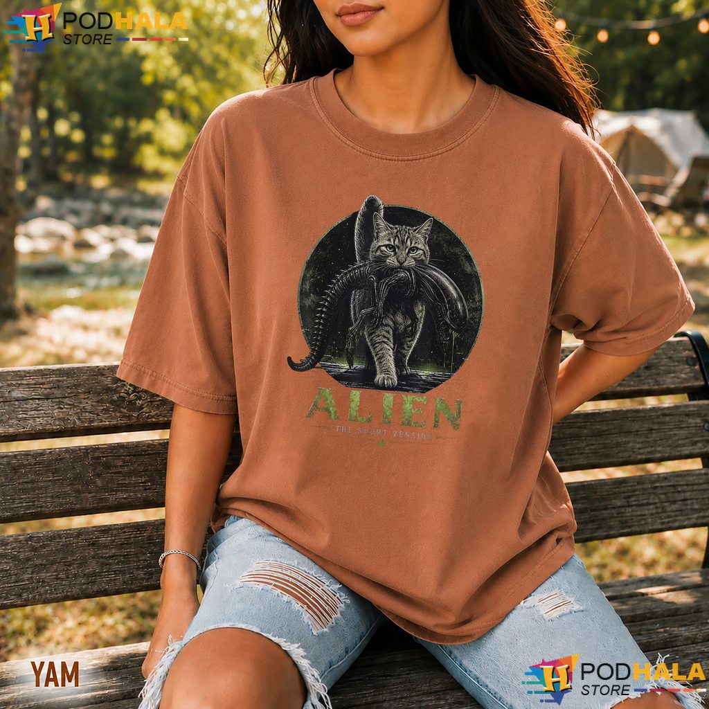 Alien Short Version Cat Comfort Colors Tshirt Funny Sci Fi Horror Parody Alien Short Version Cat Comfort Colors Tshirt Funny Sci Fi Horror Parody