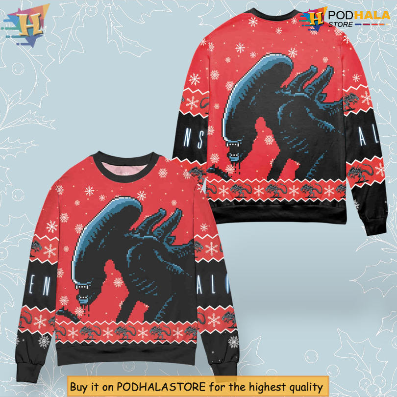 Alien Xenomorph Space Creature Horror Custom Christmas Sweater