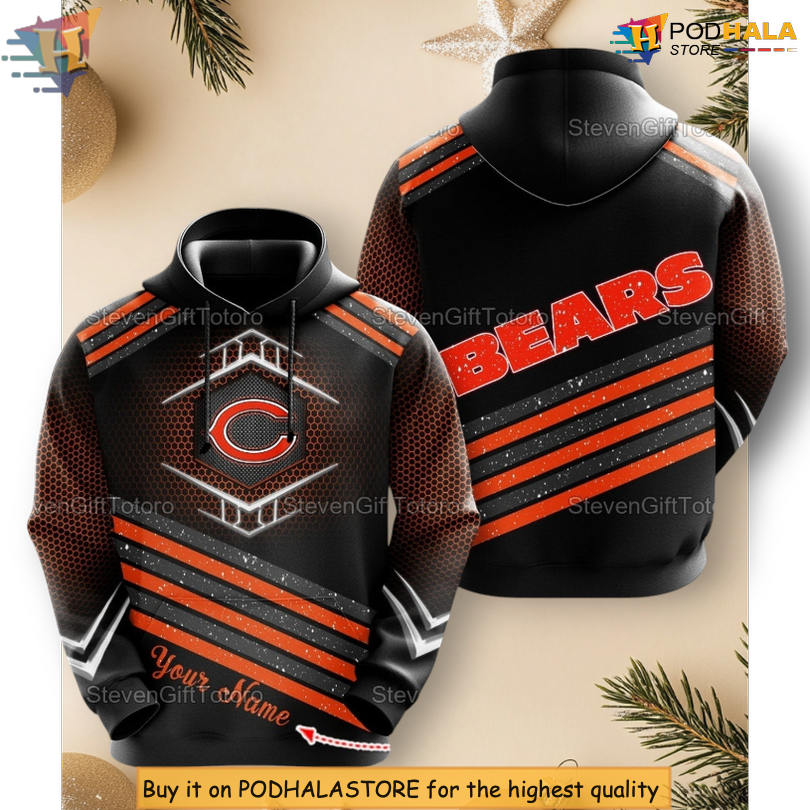 All Over Print 3D Style Chicago Bears Winter Hoodie Game Day Look All Over Print 3D Style Chicago Bears Winter Hoodie Game Day Look