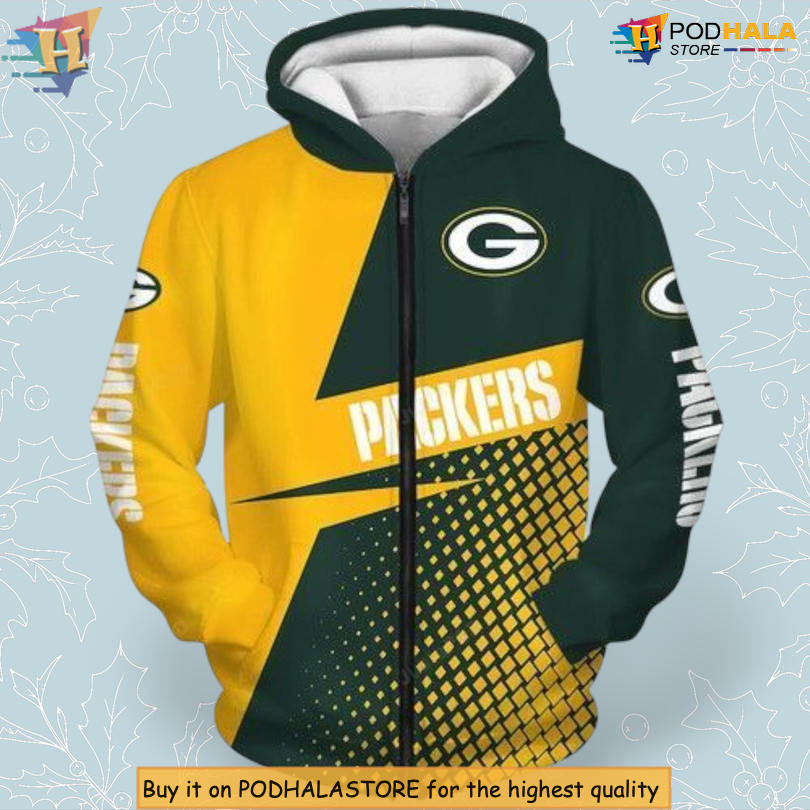 All Over Print Personalized Green Bay Packers Hoodie 3D With Custom Name
