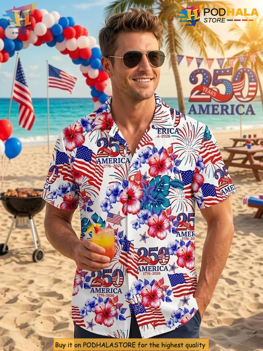 America 1776 To 2026 Patriotic Hawaiian Shirt Independence Day Fan Apparel