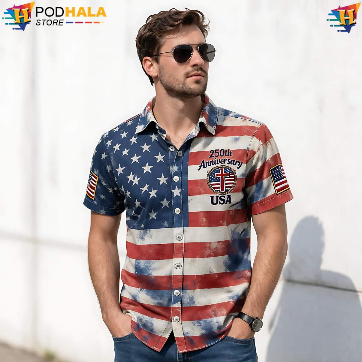 America 250th Celebration Tropical Shirt US Flag 1776 Patriotic Mens Outfit America 250th Celebration Tropical Shirt US Flag 1776 Patriotic Mens Outfit