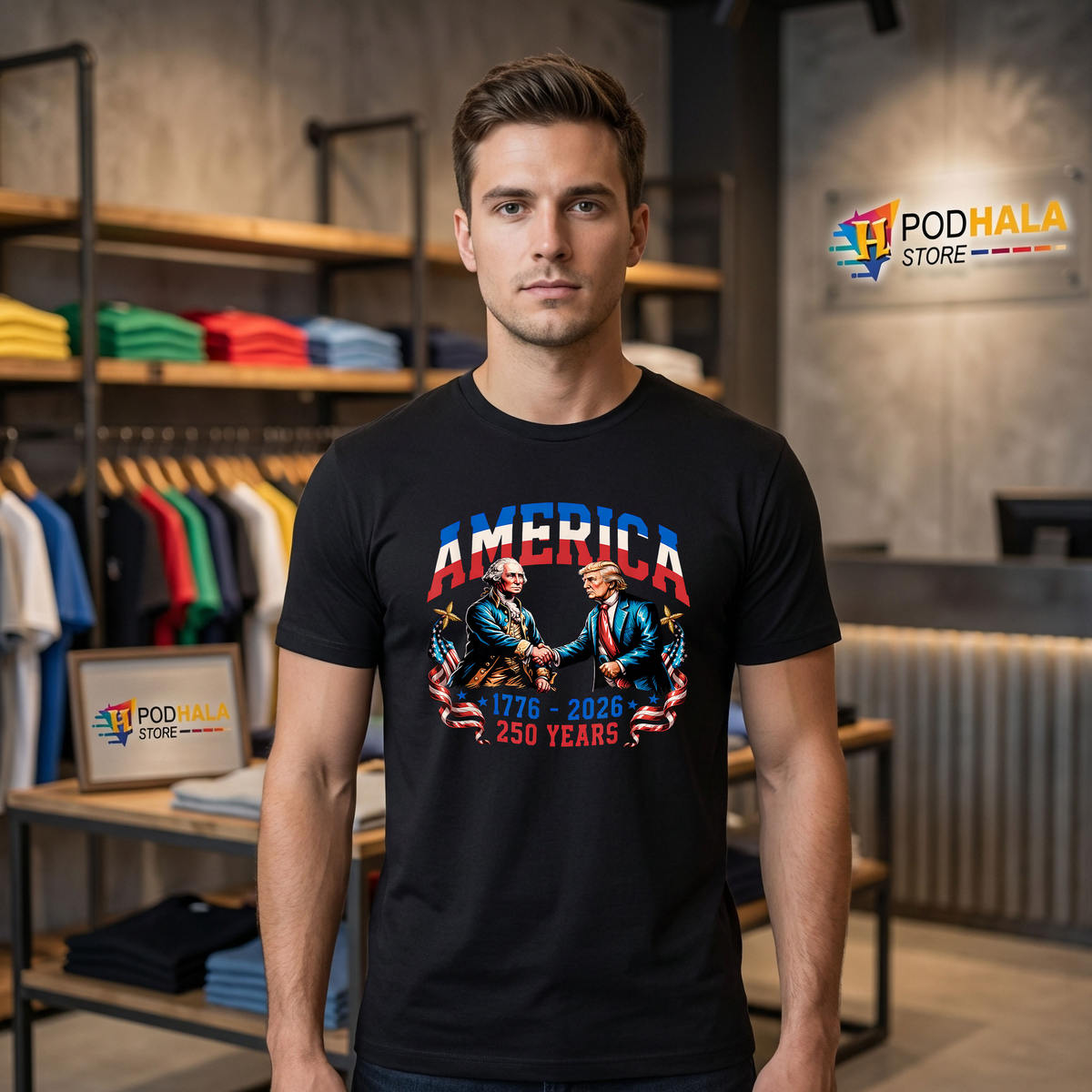 America Anniversary 250th Trump Washington Shirt 2026 250 Years Patriotic Fan
