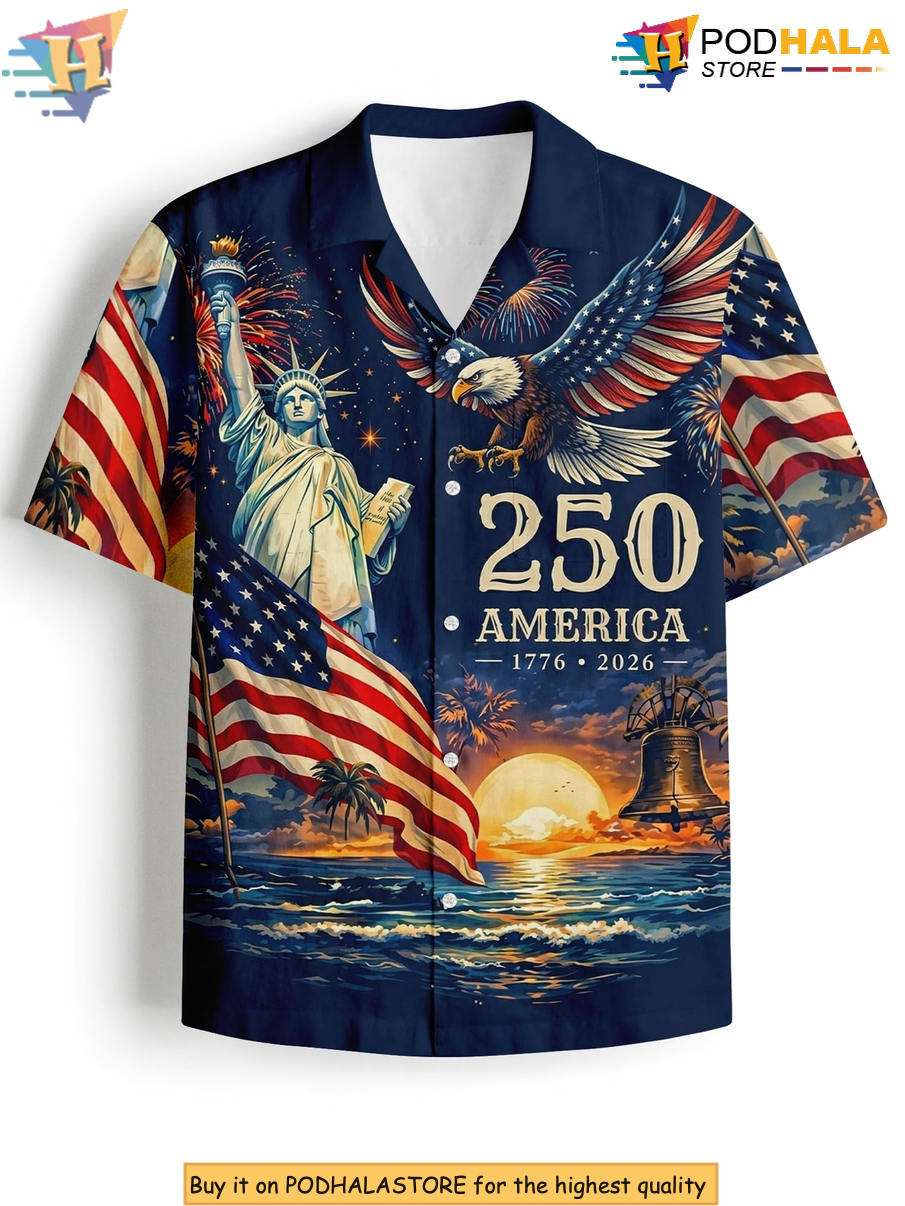 America Celebration 250th Hawaiian Shirt 2026 Patriotic Independence Apparel