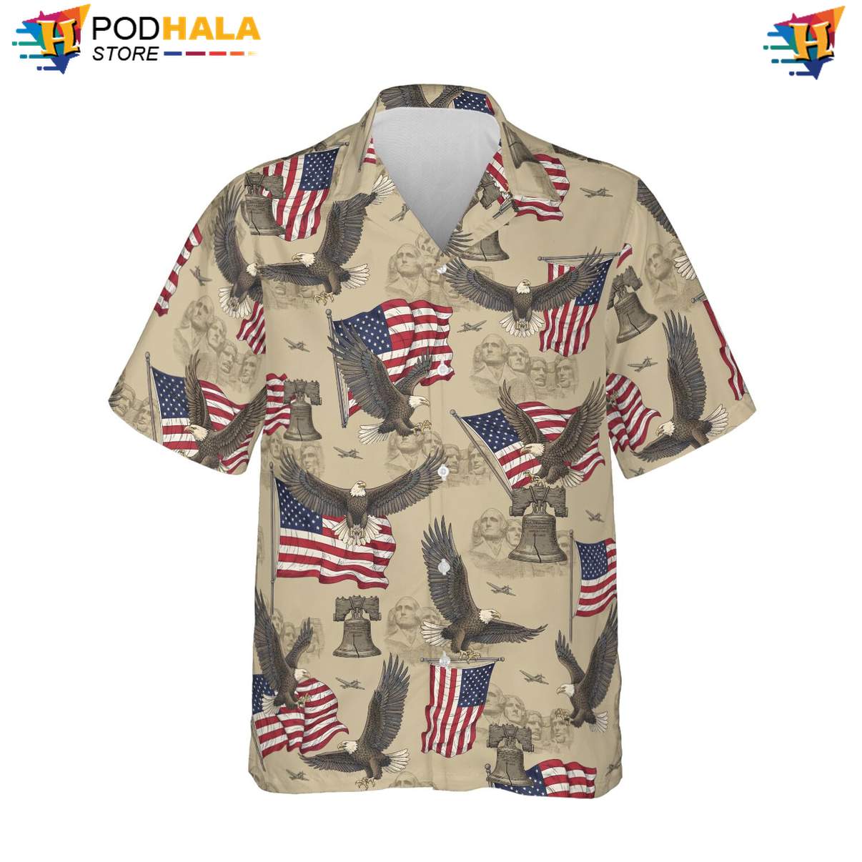 American Eagle Aloha Shirt Mens Casual Beach Button Down Vacation Outfit