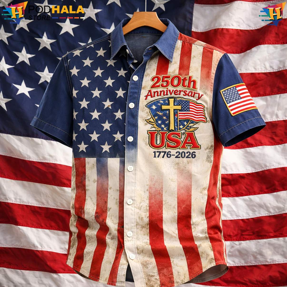 American Flag 1776 Tropical Shirt US 250th Anniversary Patriotic Mens Outfit American Flag 1776 Tropical Shirt US 250th Anniversary Patriotic Mens Outfit