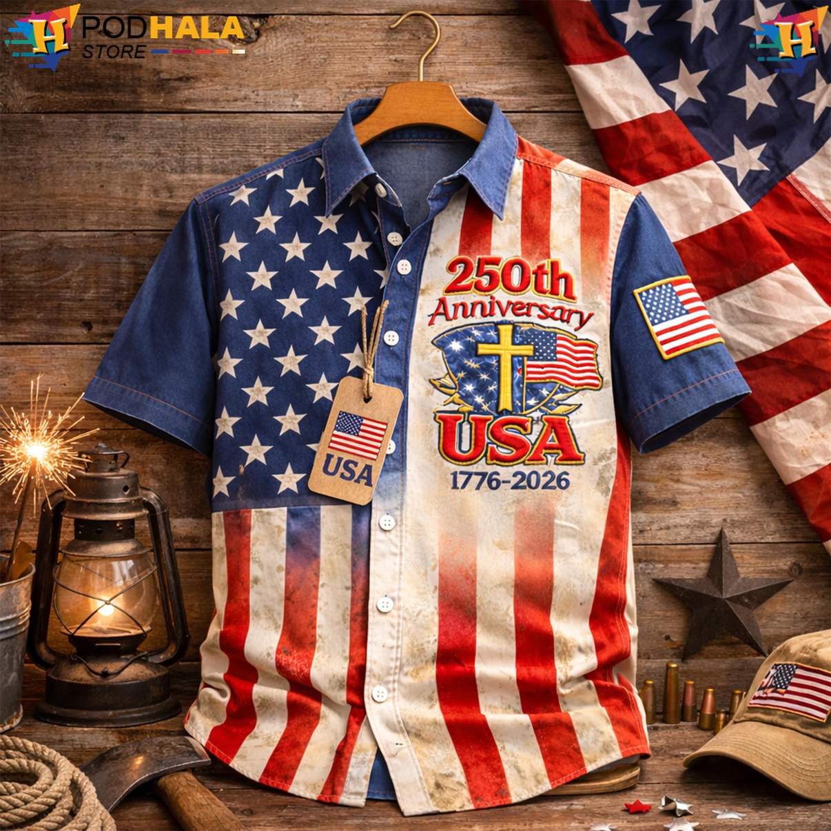 American Flag 1776 Short-sleeve button-up shirt US 250th Anniversary Patriotic Mens Outfit American Flag 1776 Short-sleeve button-up shirt US 250th Anniversary Patriotic Mens Outfit