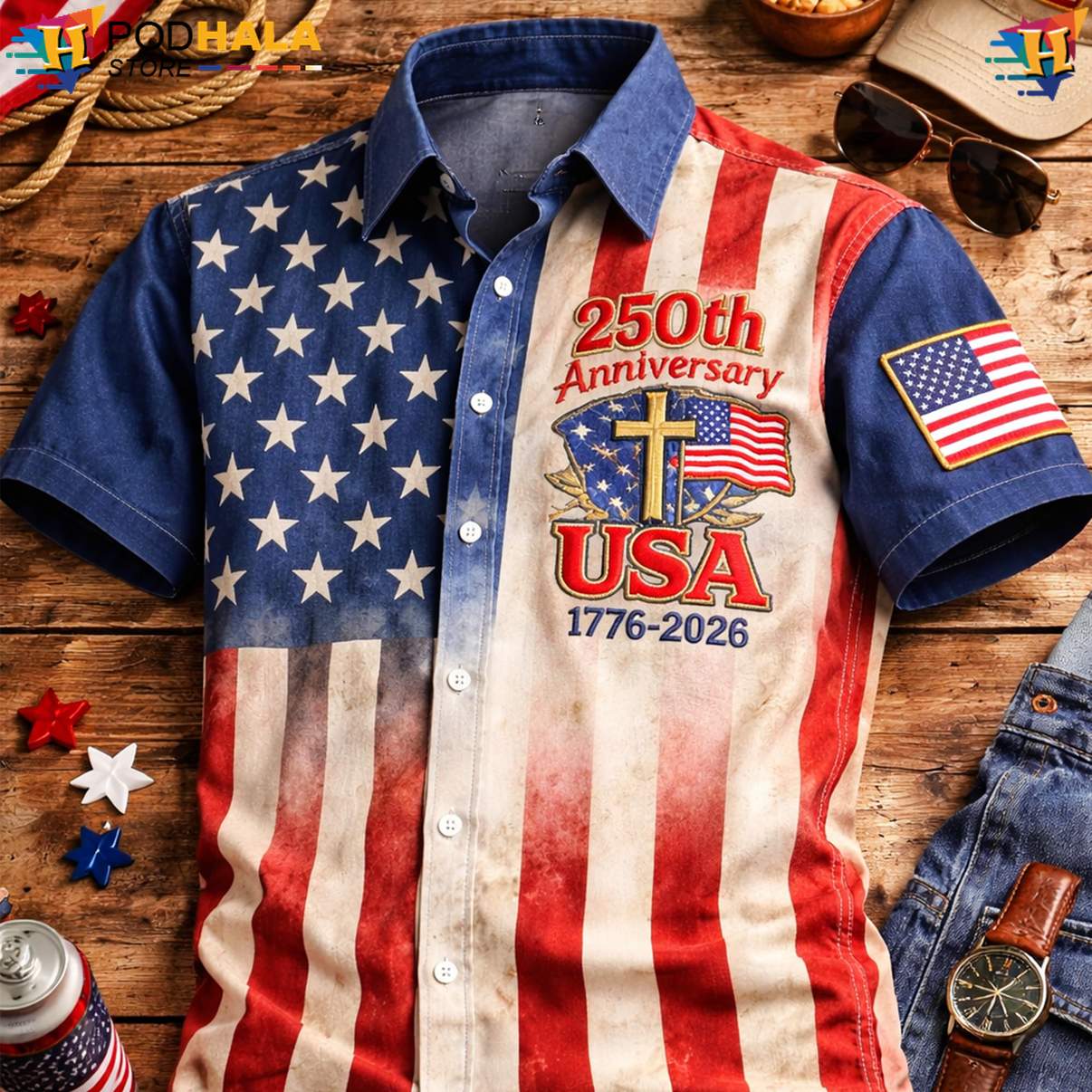 American Flag 1776 Tropical Shirt US 250th Anniversary Patriotic Mens Outfit American Flag 1776 Tropical Shirt US 250th Anniversary Patriotic Mens Outfit