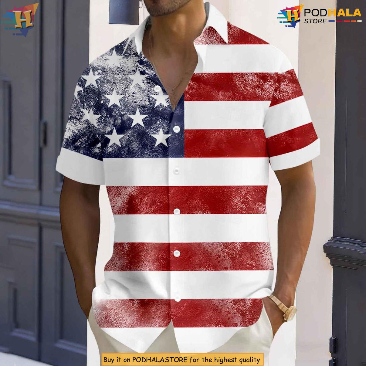 American Flag Mens Patriotic Hawaiian Shirt 2026 250th Anniversary Fan Gear