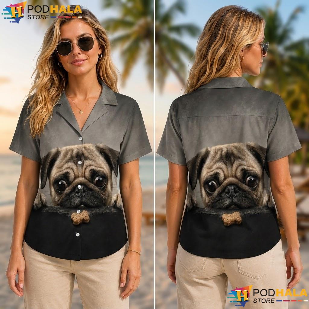 American Flag Pug Tropical Shirt Graphic Short Sleeve Mens Summer Button Up American Flag Pug Tropical Shirt Graphic Short Sleeve Mens Summer Button Up