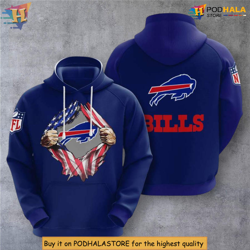 American Flag Ripper Theme Buffalo Bills Zipper Hoodie for True NFL Fans