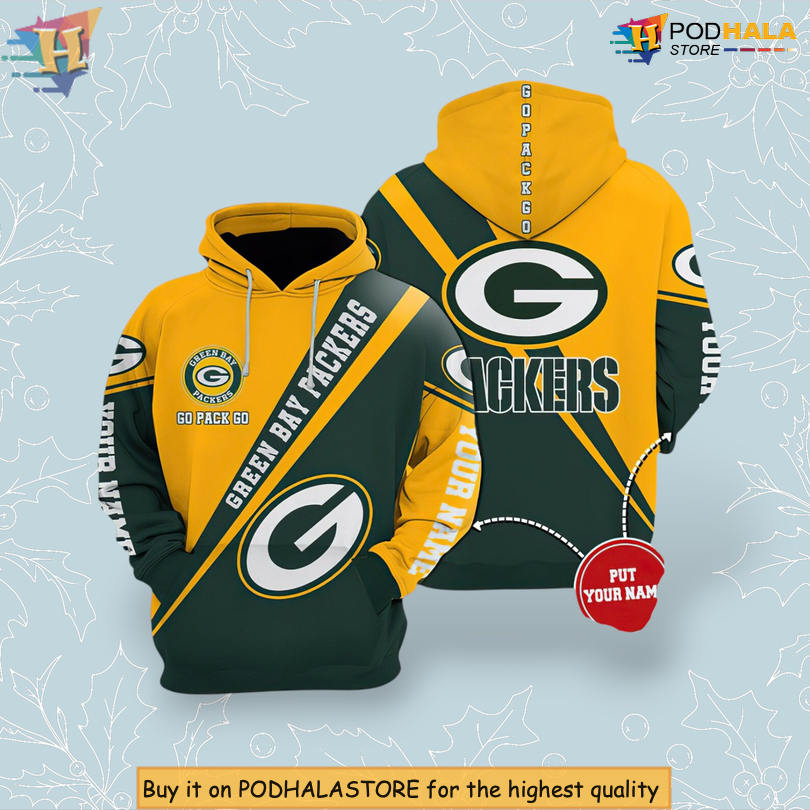 American Football Custom Name Green Bay Packers Youth Hoodie 3D Zip Up