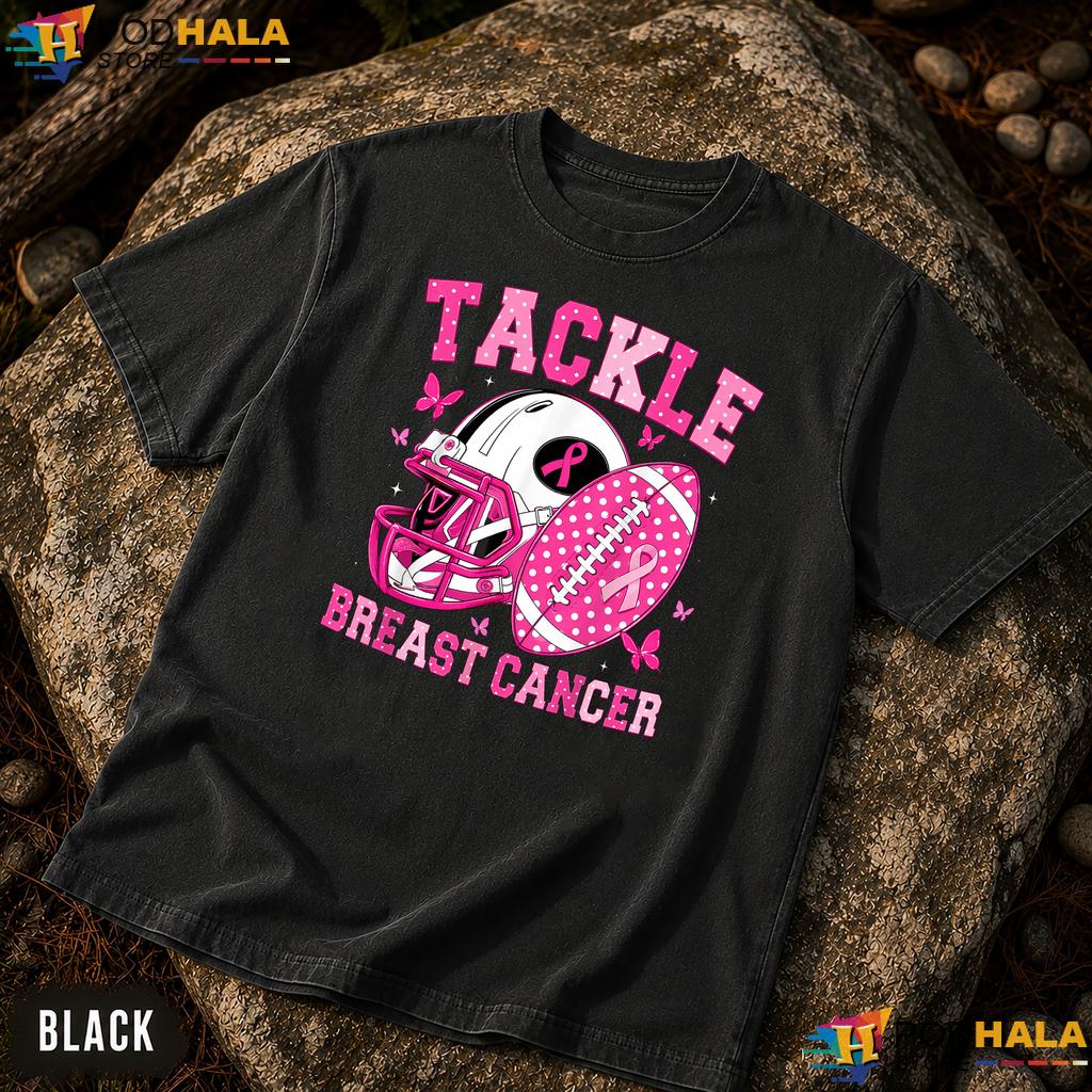 American Football Game Day Comfort Colors T-Shirt Tackle Pink Breast