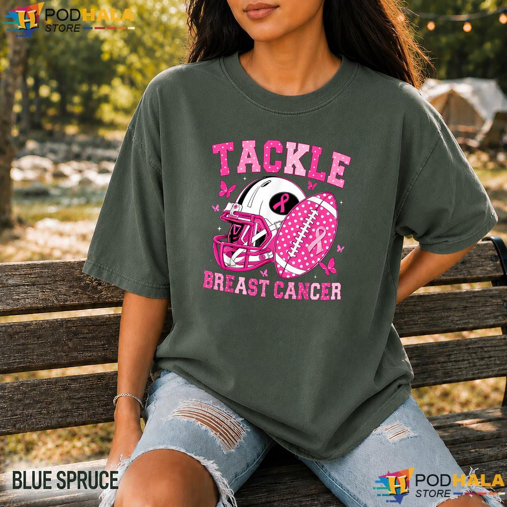 American Football Game Day Comfort Colors Shirt Tackle Pink Breast American Football Game Day Comfort Colors Shirt Tackle Pink Breast