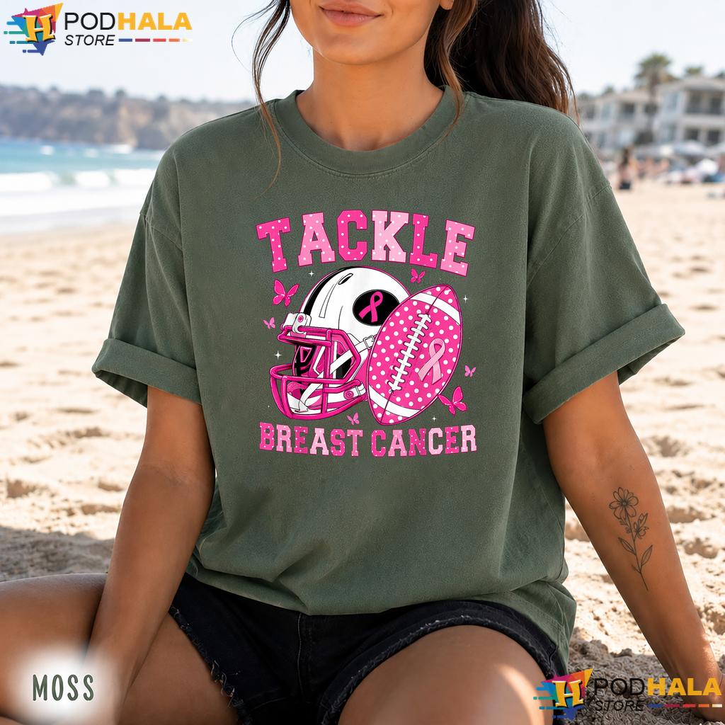 American Football Game Day Comfort Colors Tee Tackle Pink Breast American Football Game Day Comfort Colors Tee Tackle Pink Breast