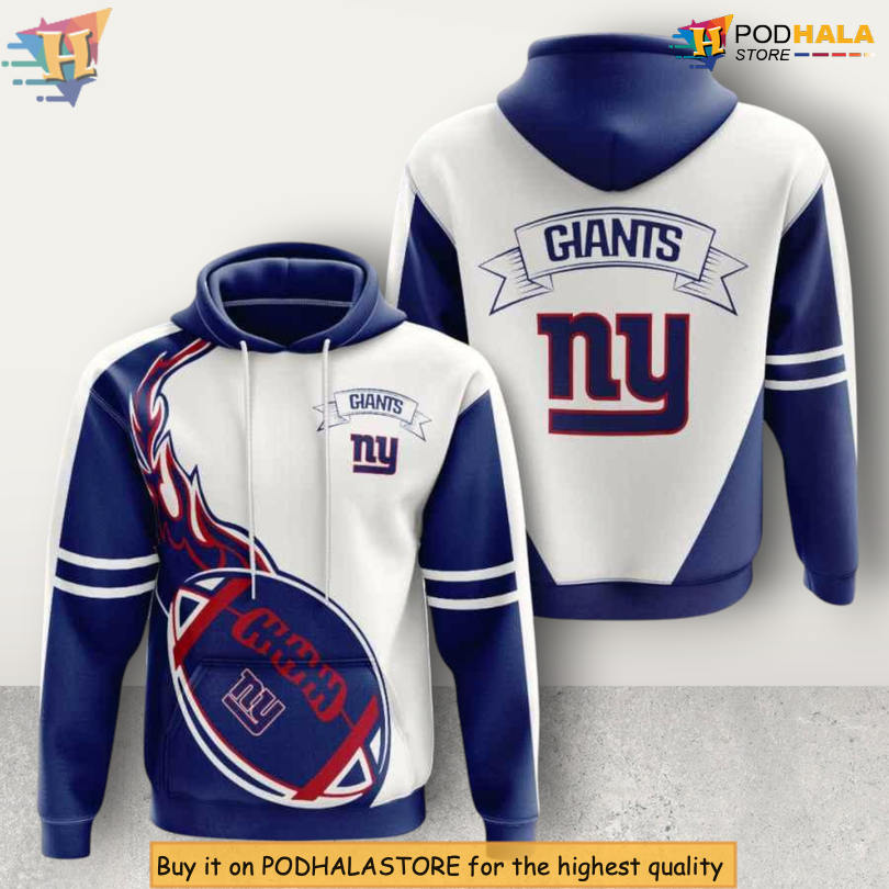 American Football Print New York Giants Full Print Hoodie Zip Up Team Edition