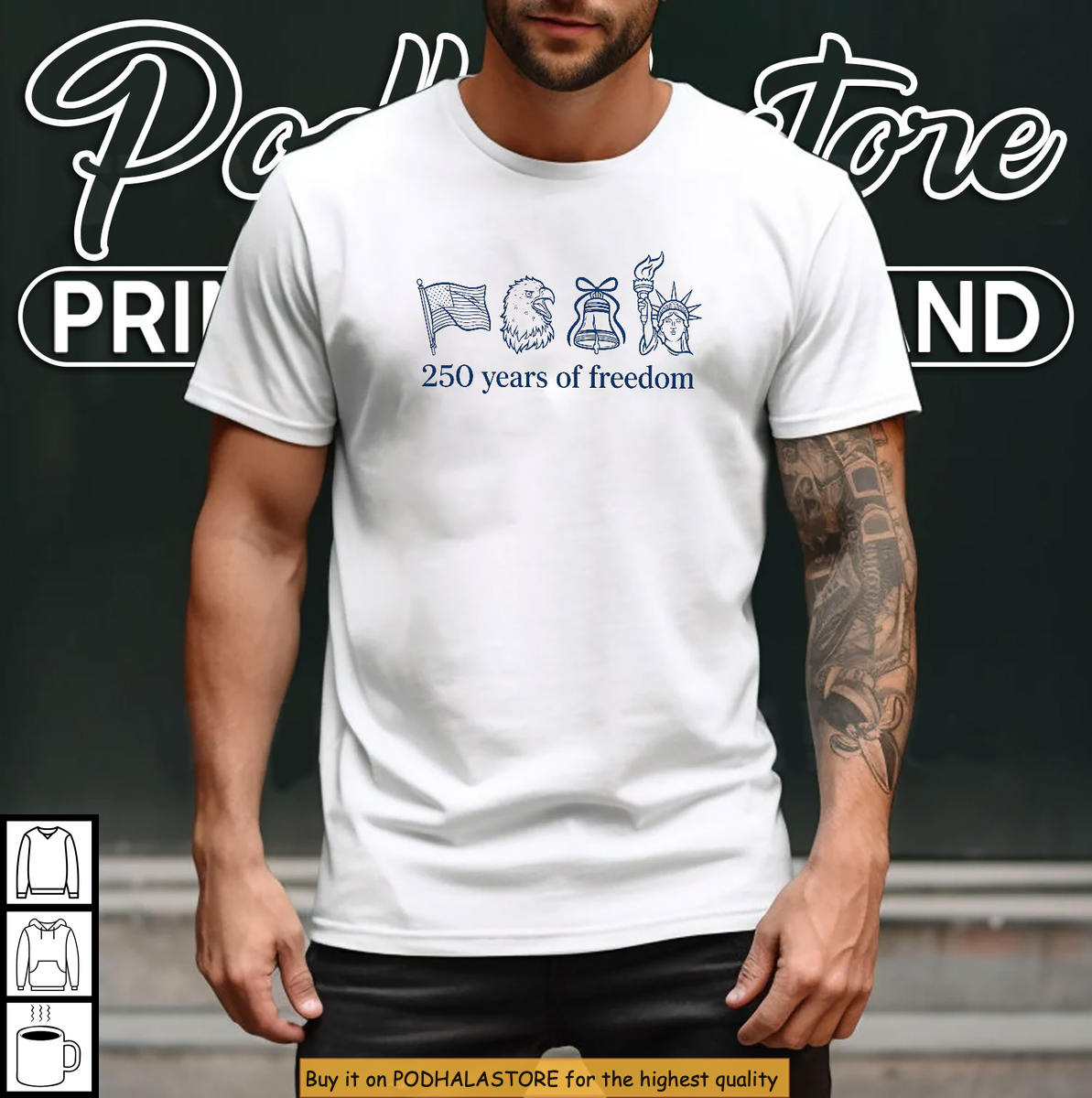 Americana 250 Years Freedom 2026 Patriotic T-Shirt for Patriots 4th of July Gift