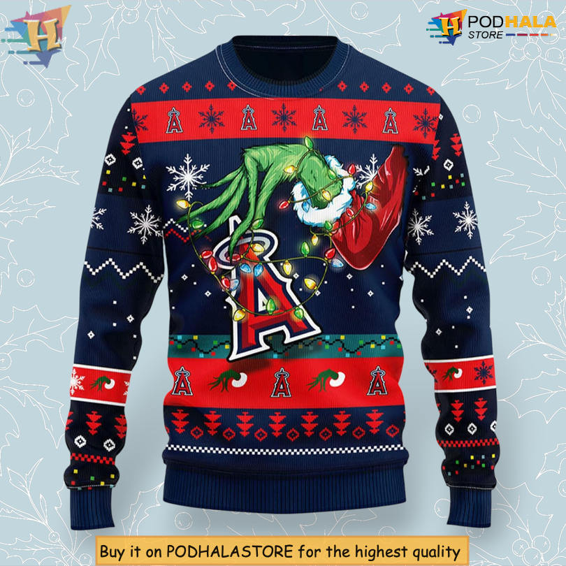 Angels And Grinch Funny Cartoon Scene Family Christmas Sweater