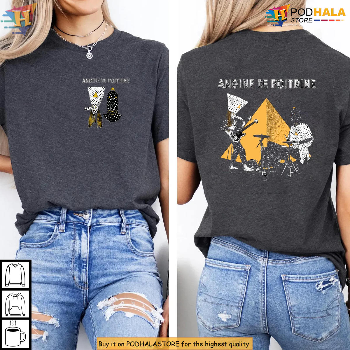 Angine De Poitrine French Indie Rock Band Merch T-Shirt Music Fan Tee
