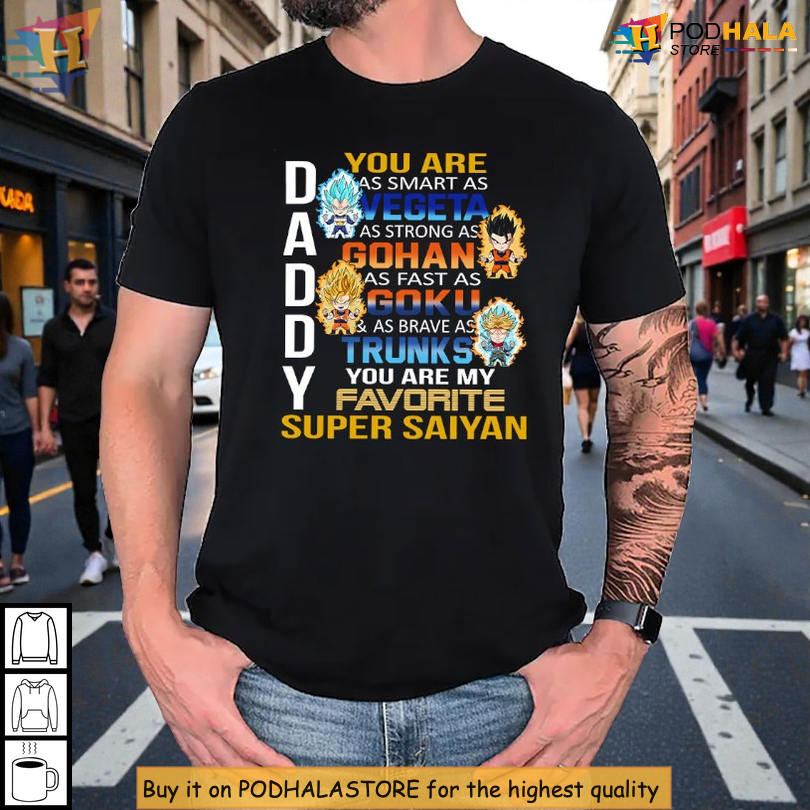 Anime Dad Pride Graphic Tee Designed With Smart Vegeta Tribute Quote