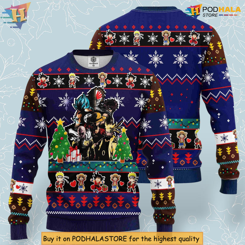 Anime Lovers Dream Scene Illustration Cozy Christmas Sweater