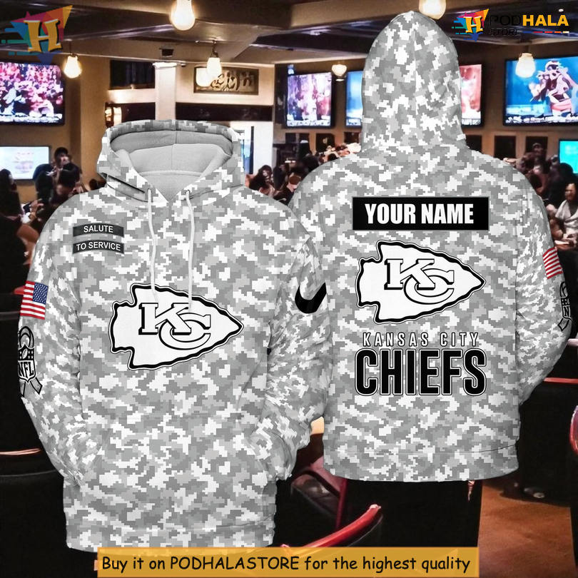 Arctic Camo Salute To Service Kansas City Chiefs Hoodies For Men, Custom Gear