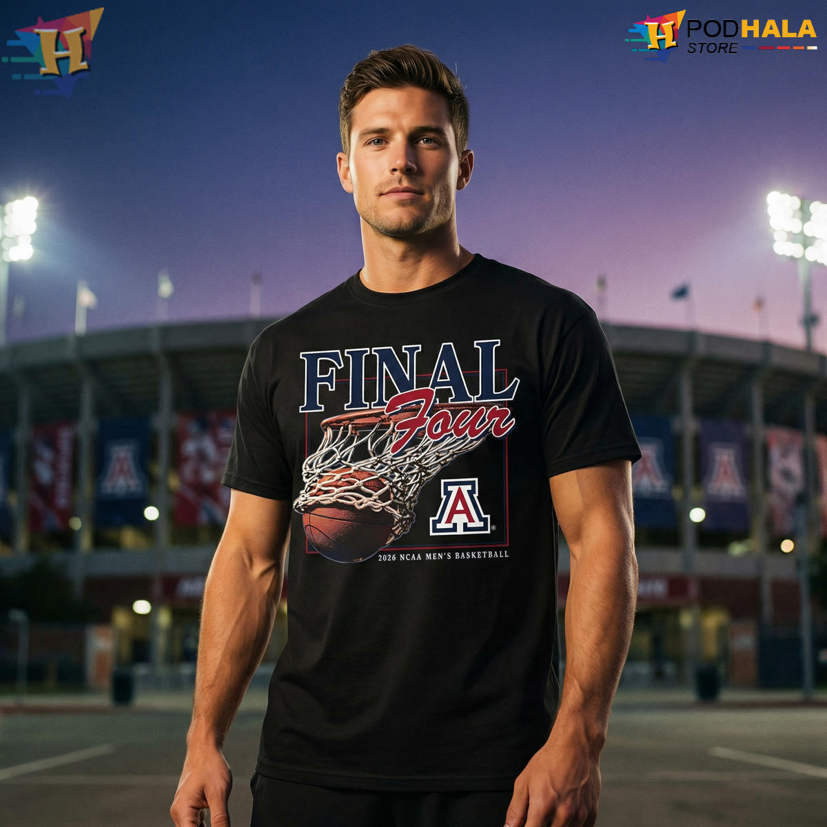 Arizona 2026 Final Four NCAA Men's Basketball T-Shirt for Fans & Alumni Gift Tee