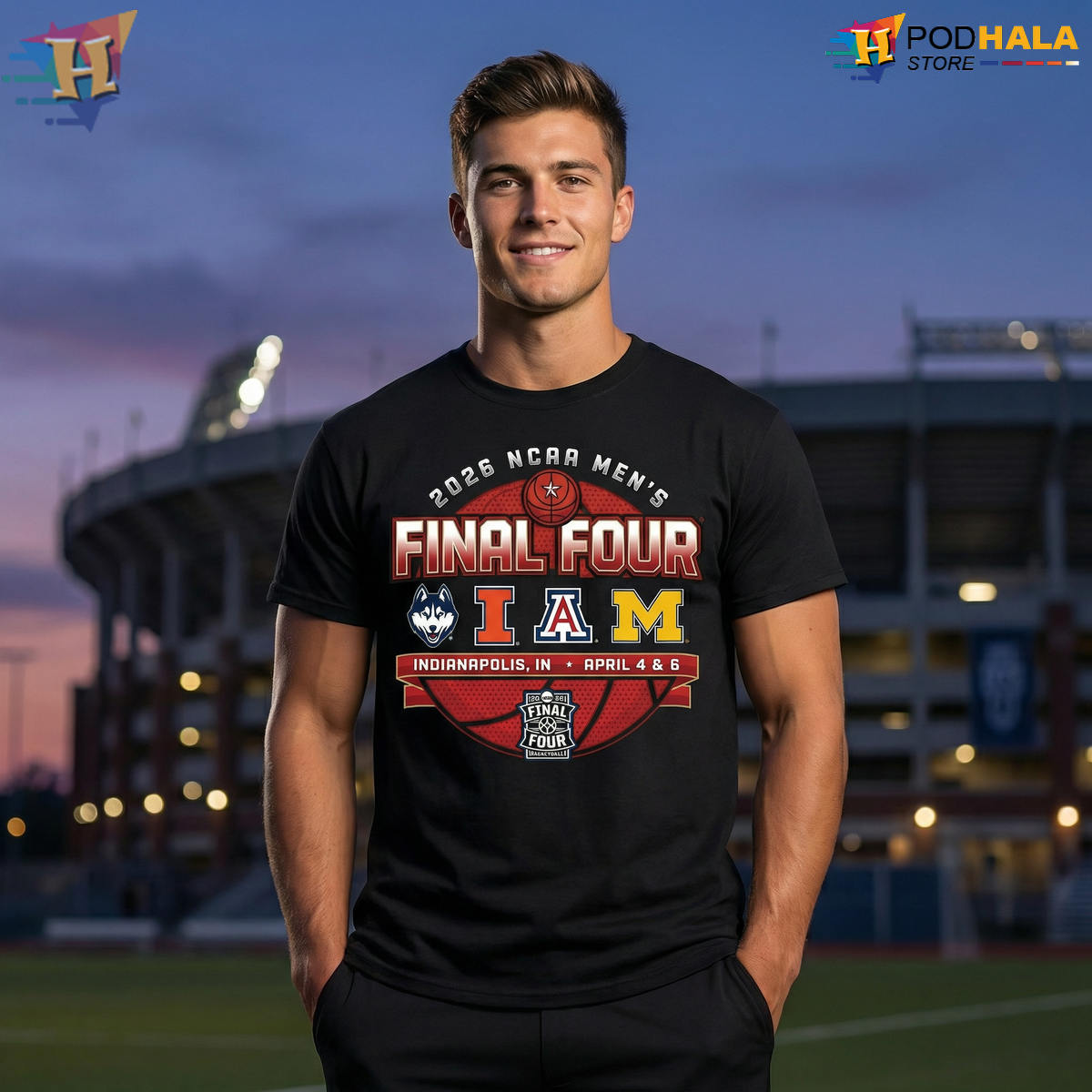 Arizona Men's Basketball 2026 Final Four NCAA Basketball Fans Tee Indianapolis
