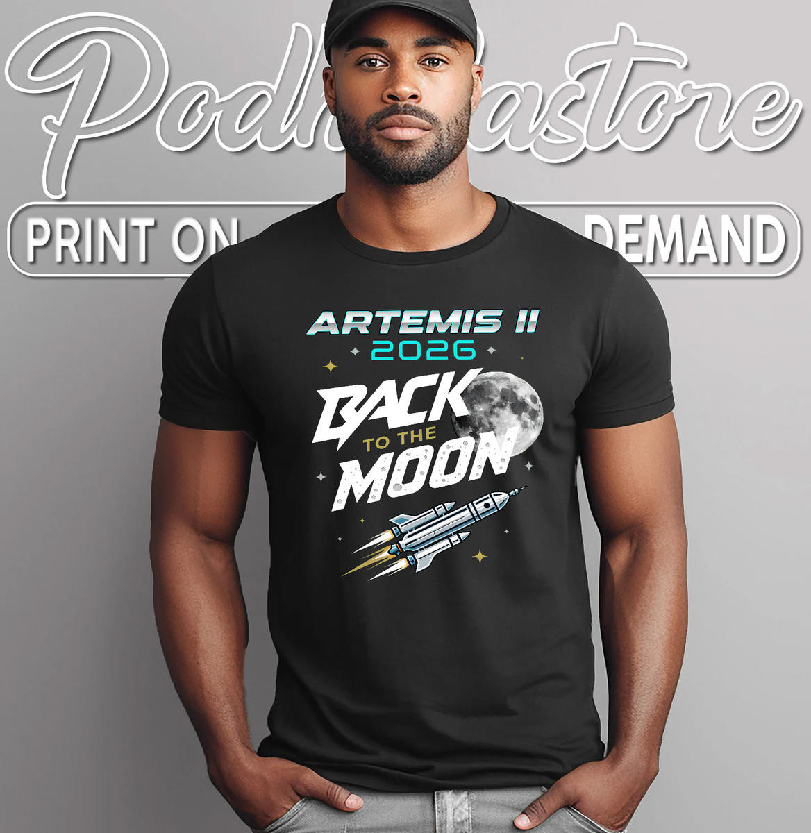 Artemis II 2026 Back to the Moon NASA Inspired Space T-Shirt for Space Fans