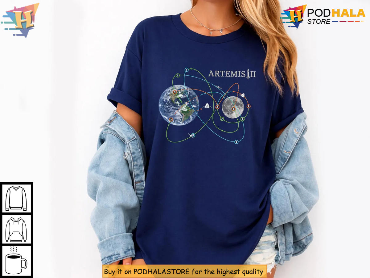 Artemis II Minimalist Space Exploration Aesthetic Graphic T-Shirt