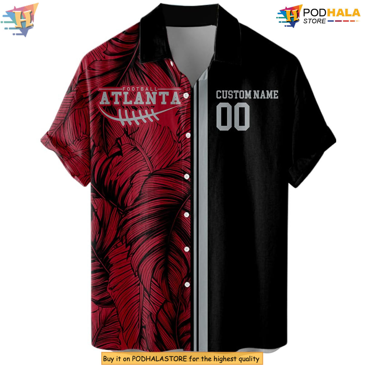 Atlanta Football Custom Hawaiian Shirt 2026 Personalized Tropical Fan Apparel