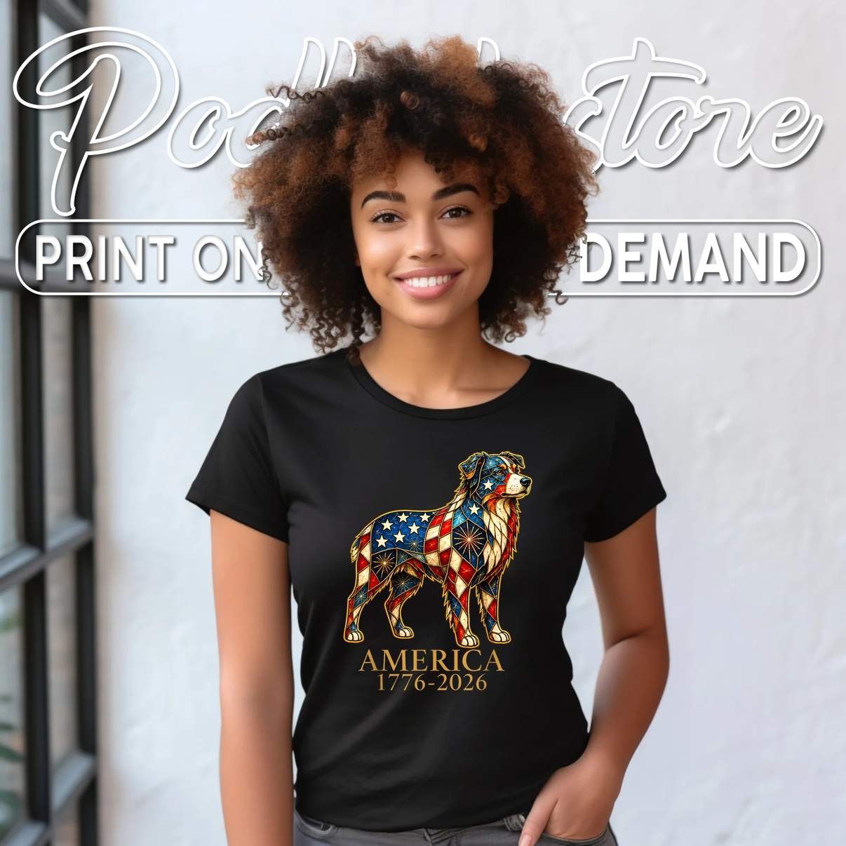 Australian Shepherd Patriotic Shirt America 1776 To 2026 US Flag Top