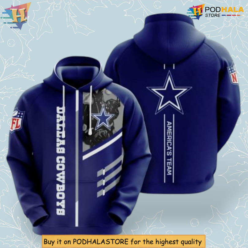 Authentic Team Collection Dallas Cowboys Womens Hoodie NFL 3D Apparel