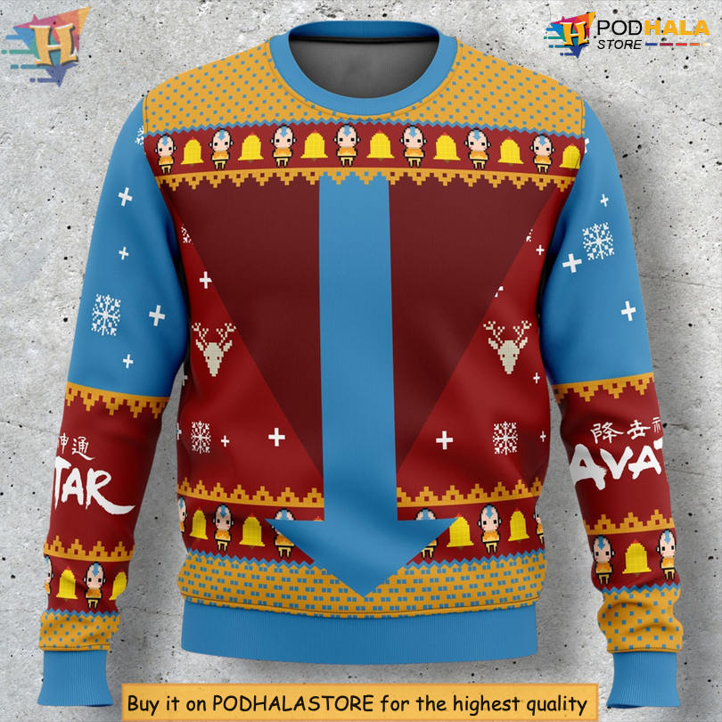 Avatar Airbenders Nomads Glider Scene Sky Spirit Cute Christmas Sweater