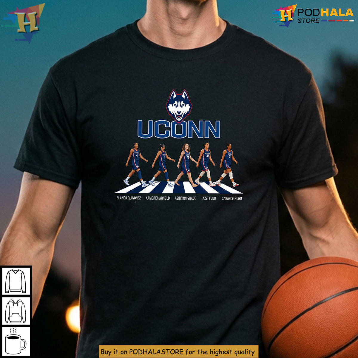 Azzi Fudd UConn Huskies 2026 NCAA Women's Basketball Abbey Road Parody T-Shirt