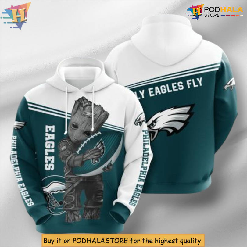 Baby Groot Team Edition Custom Philadelphia Eagles Hoodie 3D Fanwear