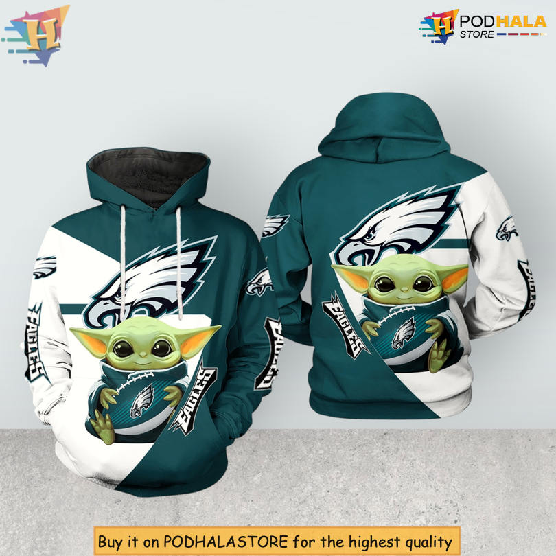 Baby Yoda All Over Print Edition Custom Philadelphia Eagles Hoodies Zip Up Gear