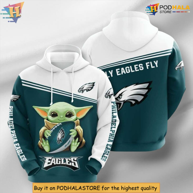 Baby Yoda Edition Philadelphia Eagles Hoodie Mens Custom Sport All Over Print 3D