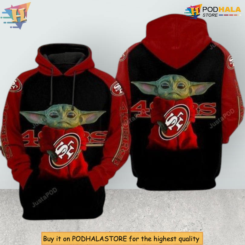 Baby Yoda Hug Theme 3D 49ers Youth Hoodie All Over Print Zip Up Gift Baby Yoda Hug Theme 3D 49ers Youth Hoodie All Over Print Zip Up Gift