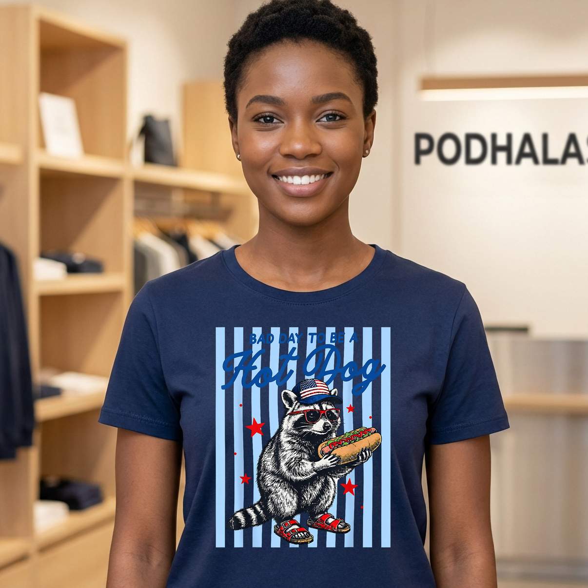Bad Day Hot Dog T-Shirt Funny Raccoon Fourth Of July Patriotic Summer Graphic Bad Day Hot Dog T-Shirt Funny Raccoon Fourth Of July Patriotic Summer Graphic